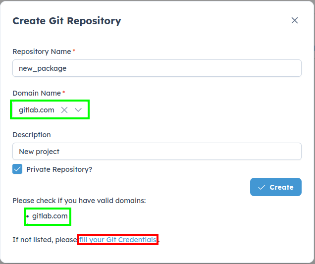 Application-View-Create-git-repo-Forms-Filled