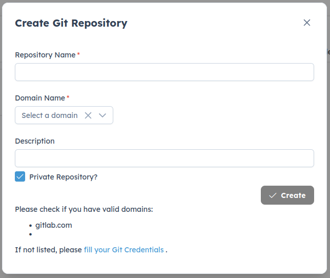 Application-View-Create-git-repo-Forms