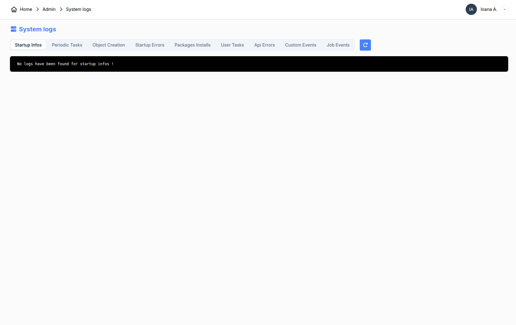 Admin panel