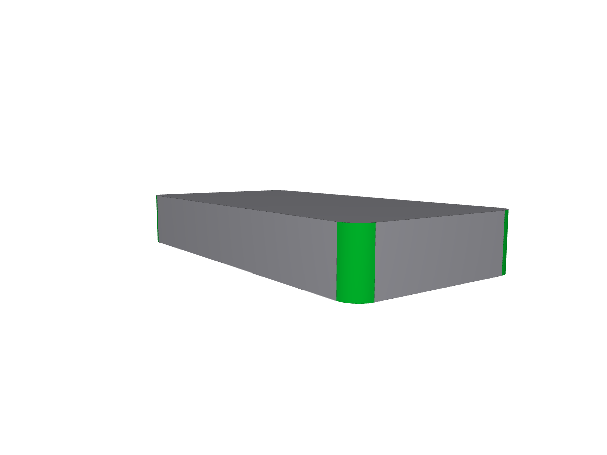 Isolable blends bounded by two terminating edges
